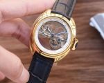 Cartier Optimal Design Genuine Leather/316L Steel Bracelet 41*12MM Unique Skeleton Watch